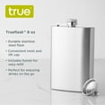 thumbnail image 3 of True Stainless Steel Flask for Whiskey, Vodka, Rum, Camping, Gifts, 8 oz, 3 of 8