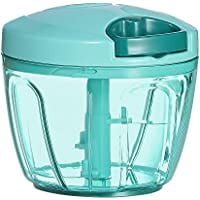

Manual Food Processor Vegetable Chopper Portable Hand Pull String Garlic Mincer Onion Cutter for Veggies Ginger Fruits Nuts Herbs etc 650 ml Blue(Blue)