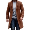 thumbnail image 4 of Awdenio Mens Jackets Single Breasted Long Pea Coat Overcoat Notched Lapel Slim Fit Business Casual Trench Coat, 4 of 6