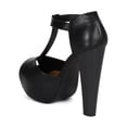 thumbnail image 3 of New Women Breckelles Brina-21 PU Peep Toe T-Strap Platform Chunky Heel Sandal, 3 of 6