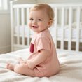 thumbnail image 5 of Newborn Baby Soft Bodysuit Short Sleeve Crewneck Onesie Infant Boys Girls Summer Comfortable Breathable Outfits Pink 18-24 Months, 5 of 6