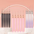 thumbnail image 6 of Nail Liner Brush Set Purple - Pens Liner Brushes Set 5Pcs Black Color Nail Tools for Long Lines Thin Drawing Liner Brush Gel Polish Painting Nail Design Sizes 5/8/12/20/25Mm, Nail Brush, Nail, 6 of 7