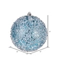 thumbnail image 2 of Vickerman 6" Baby Blue Glitter Hail Ball Ornament, 4 per Bag, 2 of 3