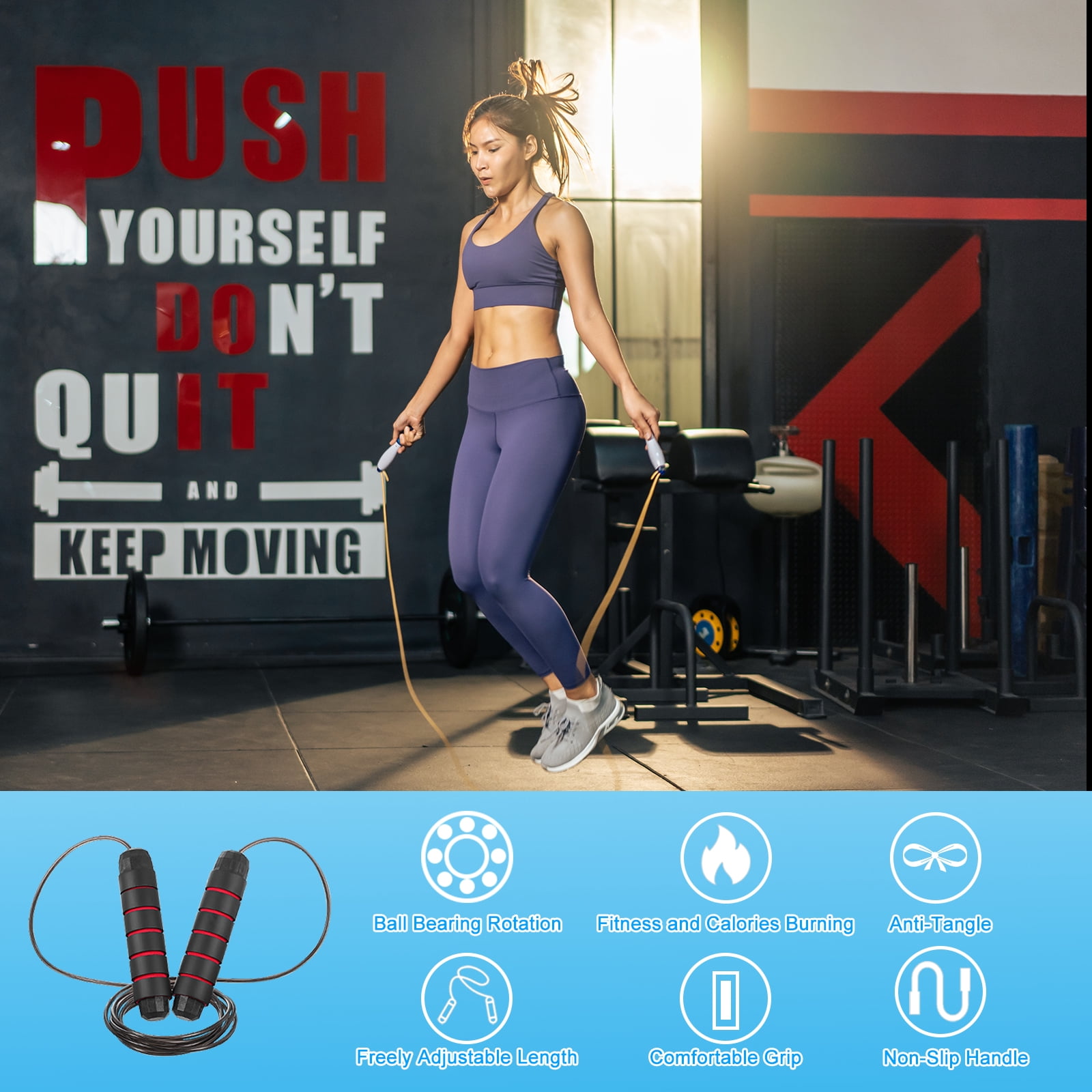 Uxcell Jump Rope for Fitness Workout Skipping Rope Tangle-Free Rapid Speed Jumping Rope Multicolor 10Pack