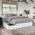 thumbnail image 1 of Canyon Lit Plateforme Grand en Bois avec Rangement et Pied de Lit Assorti, Blanc, 1 of 29