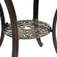 thumbnail image 7 of Dextrus 30 inch Patio Dining Table, Cast Aluminum Outdoor Round Table with Umbrella Hole for Patio, Backyard, Deck, Black, Hammered Bronze, 7 of 7