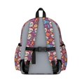 thumbnail image 3 of Skull and Flower Gothic Pattern Cute School Backpack with Padded Back and Adjustable Shoulder Straps 13.4"x11"x4.7", 3 of 5