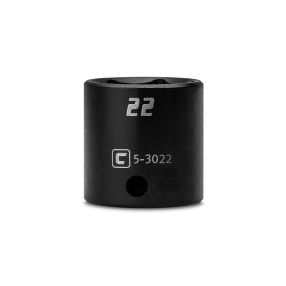 Capri Tools 22 mm Shallow Impact Socket, 3/8-Inch Drive, 6-Point, Metric