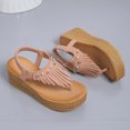 thumbnail image 6 of OAVQHLG3B Sandals for Women Summer New Fish Mouth Retro Wedge Heel Platform Sandals Women's Roman Shoes, 6 of 8