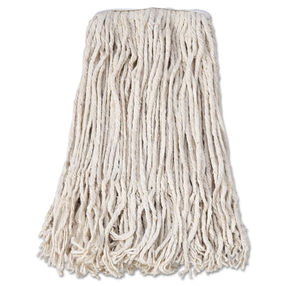 Boardwalk® Banded Cotton Mop Heads, #24, White, Pack Of 12