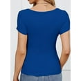 thumbnail image 6 of Women Short Sleeve Scoop Neck Tops Shirts Fitted Summer Tshirt Tee, 6 of 6
