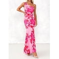 thumbnail image 3 of PRETTYGARDEN Womens Summer One Shoulder Maxi Dress Floral Sleeveless Bodycon Mesh Long Formal Wedding Guest Dresses, 3 of 9