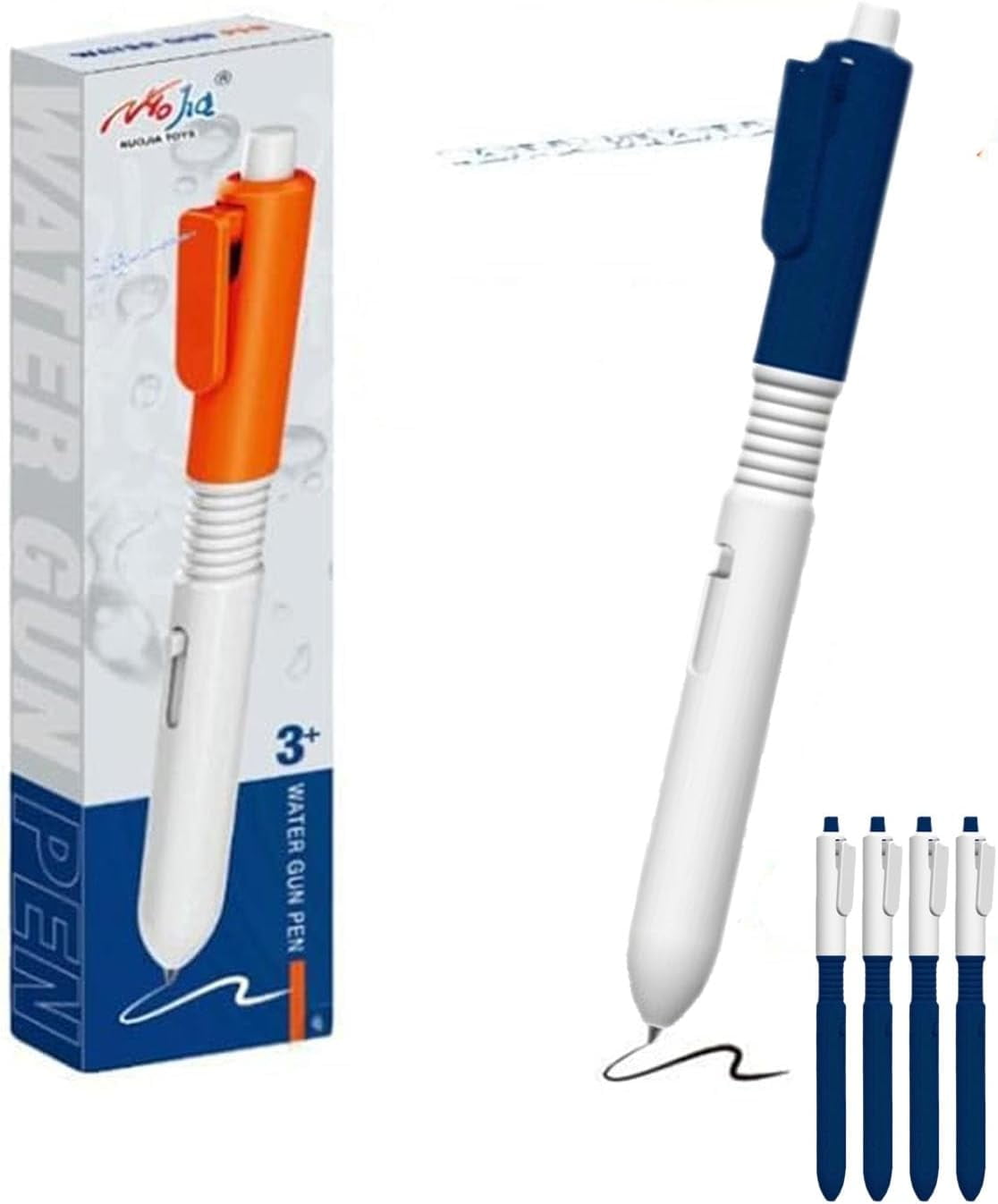 Pen Water Trick Toy, Dual Functionality Water Gun Pen, Portable Pen That Sprays Water, Water Spray Pen for All Ages (Blue, 3 PCS)