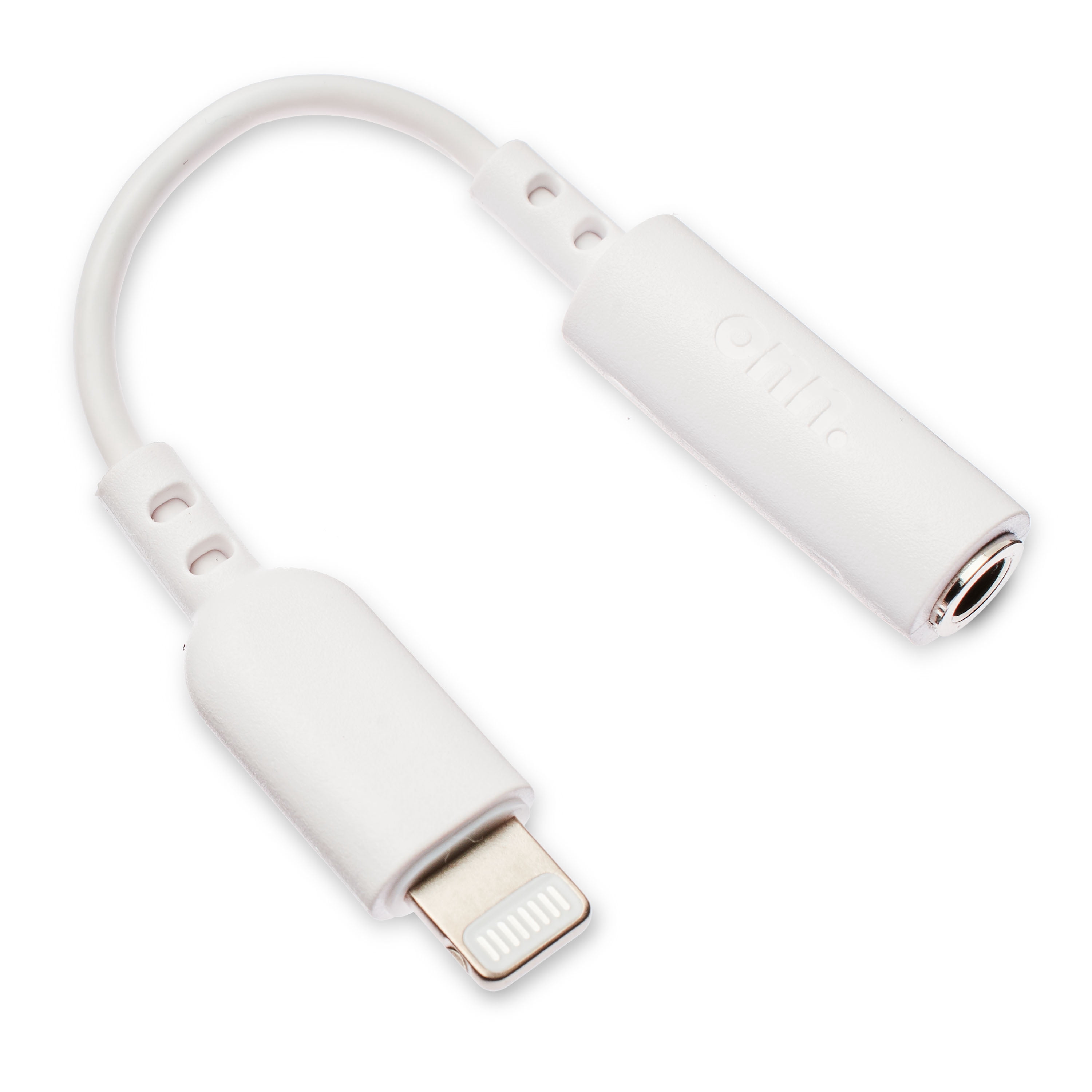onn. Lightning to 3.5mm AUX Adapter - White