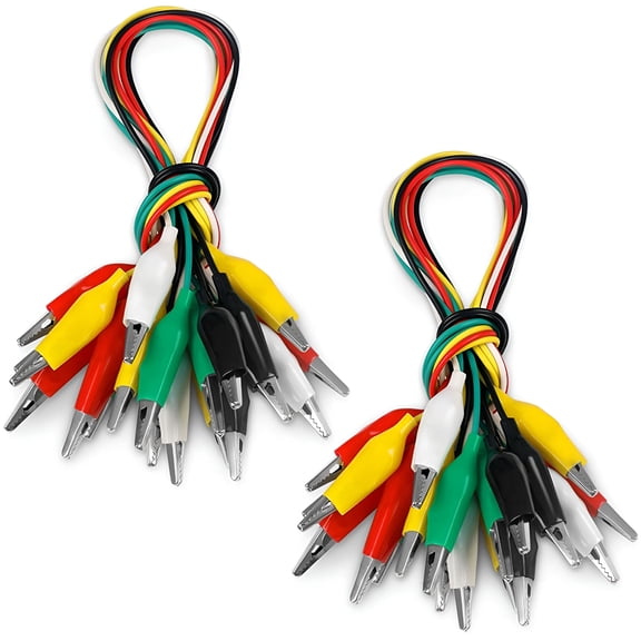 GJX 20Pcs Alligator Clips Electrical 16inch Test Leads with Alligator Clips Testing