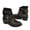 Brown, variant on Women's PU Leather Block Heel Ankle Boots Fashion Studded Ankle Strap Trim Punk Boots Winter Side Zipper Motorcycle Short Booties Black Women Sandal