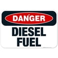 thumbnail image 1 of Danger Diesel Fuel Sign, OSHA Danger Sign, 12x18 Aluminum, 1 of 1