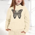 thumbnail image 2 of Likimi Toddler Kids Girls Hoodies With Pocket Hooded Butterfly Print Sweatshirt For Girls Long Sleeve Autumn Winter Soft Warm Pullover Beige Size 2-3 Years, 2 of 4