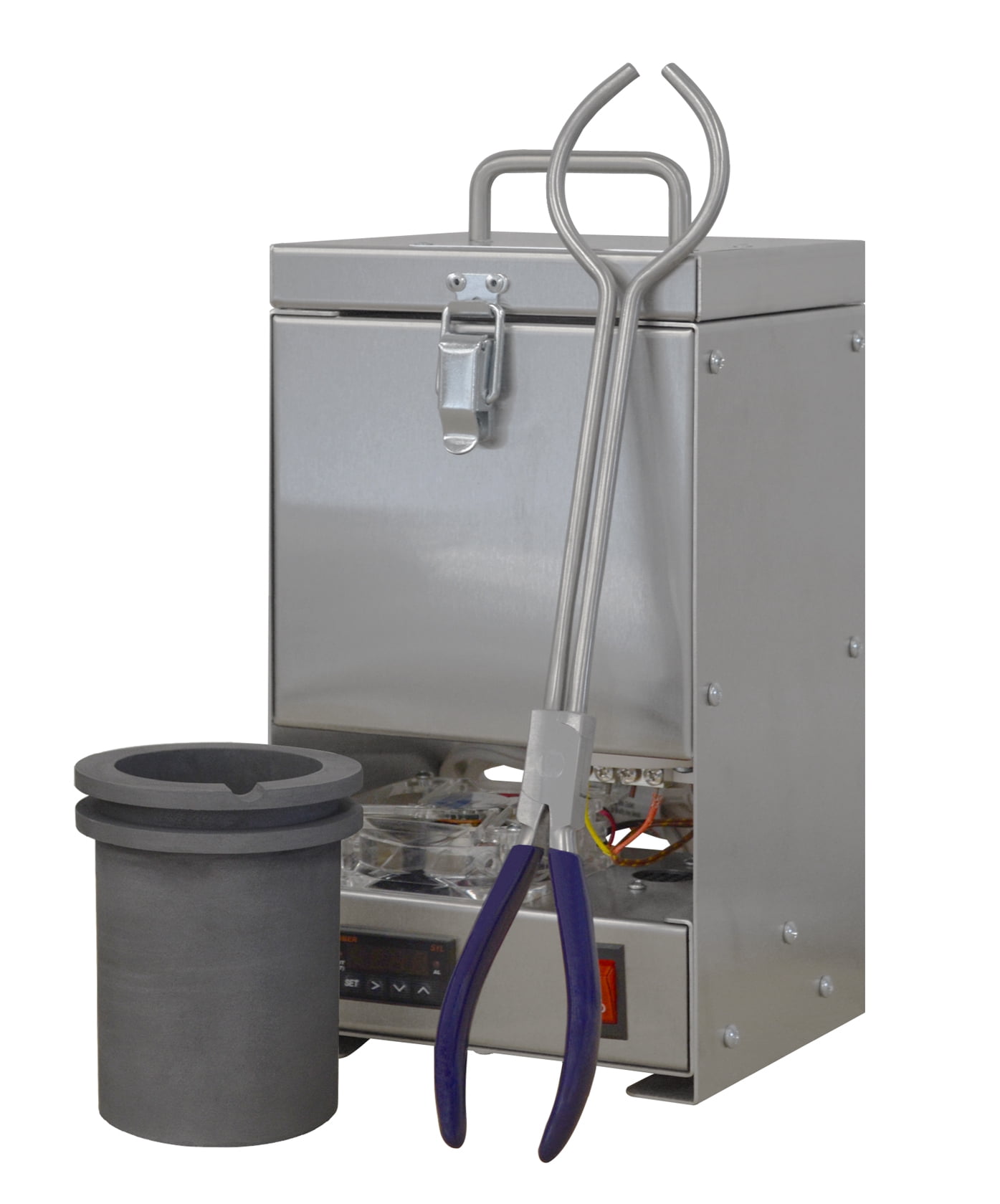TableTop QuikMelt 100 oz PRO-100 Melting Furnace - Stainless Steel Kiln Jewelry Making Metal Melting Casting Enameling Glass Fusing Precious Metal Clay Kiln - FUR-0075