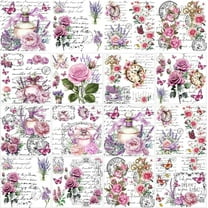 12 Sheets 12 Style Rub on Transfers 5.5 x 5.5 Inch Vintage Flower Rub on Transfer Retro Floral Print Transfer Stickers for Window Furniture Craft Scrapbook Decals