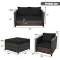 thumbnail image 6 of Patiojoy Outdoor Wicker Coversation Set with Removable Cushions Black, 5 Piece, 6 of 6
