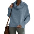 thumbnail image 4 of Women's Loose Turtleneck Sweaters Fall Pullover Tops Knit Long Sleeve Shirts Casual Jumper Blouse, 4 of 7
