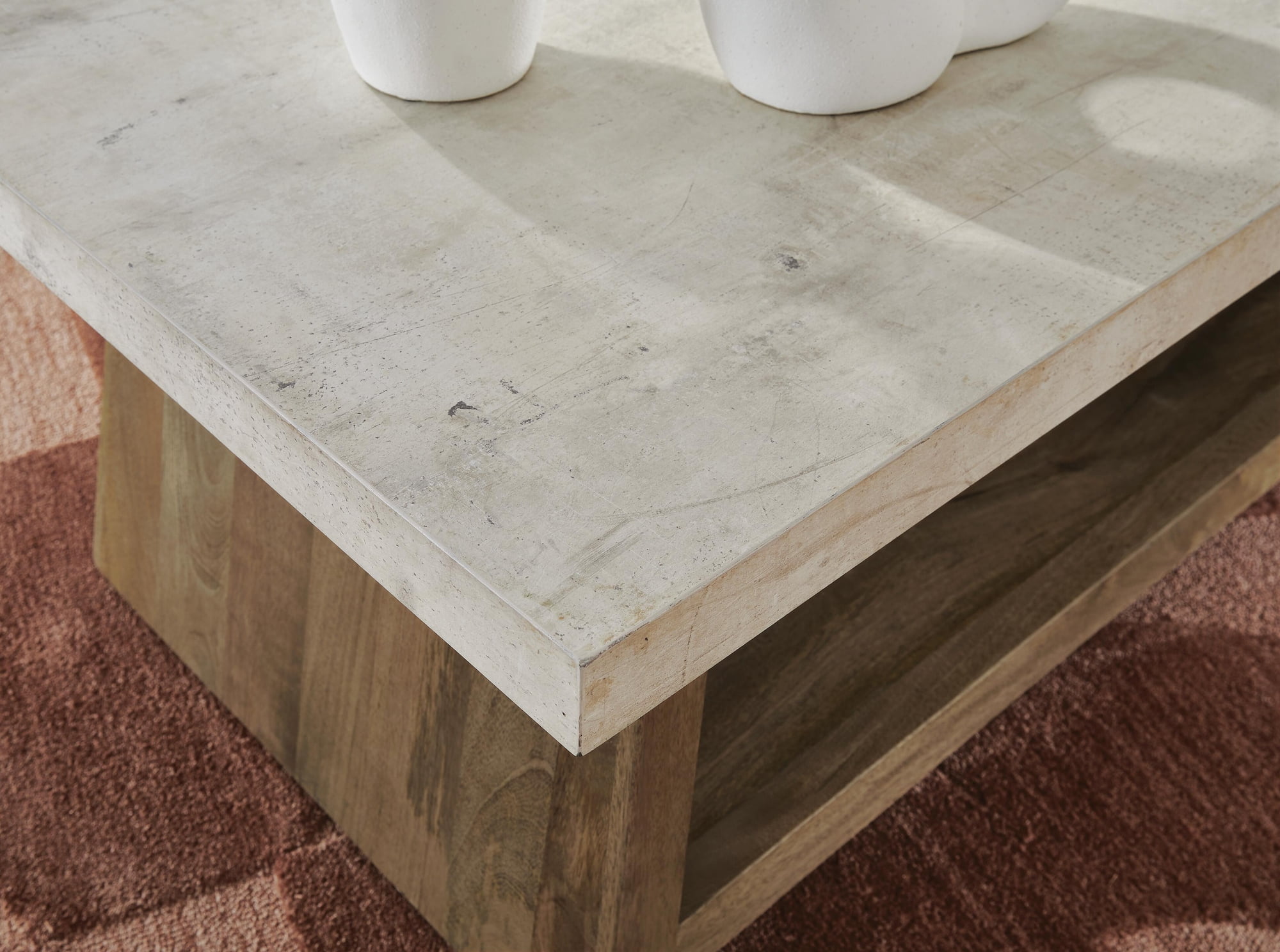 Signature Design By Ashley Brendalhouse Rectangular Cocktail Table in Light Brown