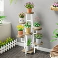 thumbnail image 3 of Tribesigns 7 Tier Plant Stand Indoor, Tall Plant Shelf for Multiple Plants, Wooden Corner Plant Pots Holder Rack Flower Stand Shelf Planter Organizer for Living Room Balcony Garden, Beige Brown, 3 of 8
