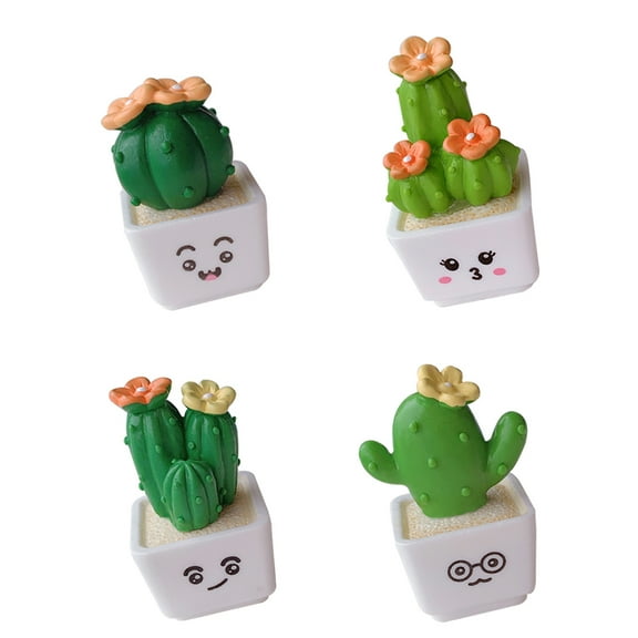 Mini Succulent Set Artificial Cartoon Plants Fake Potted Decoration Succulents 4 Pcs