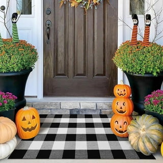 Buffalo Plaid Rug Halloween Decorative Doormat Buffalo Check - Temu