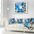 thumbnail image 2 of Designart Window Open to Cloudy Blue Sky - Landscape Wall Throw Pillow - 18x18, 2 of 4