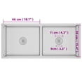 thumbnail image 2 of vidaXL 39.4-inch Kitchen Sink with Strainer, Top-Mount Sink Double Bowl, Silver Stainless Steel, 2 of 10