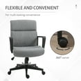 thumbnail image 5 of Vinsetto Mid Back Home Office Chai Height Adjustable Linen Fabric Desk Task Chair with Ergonomic Line Wide Seat, Thick Padding, and 360Â° Swivel Wheels, 5 of 9
