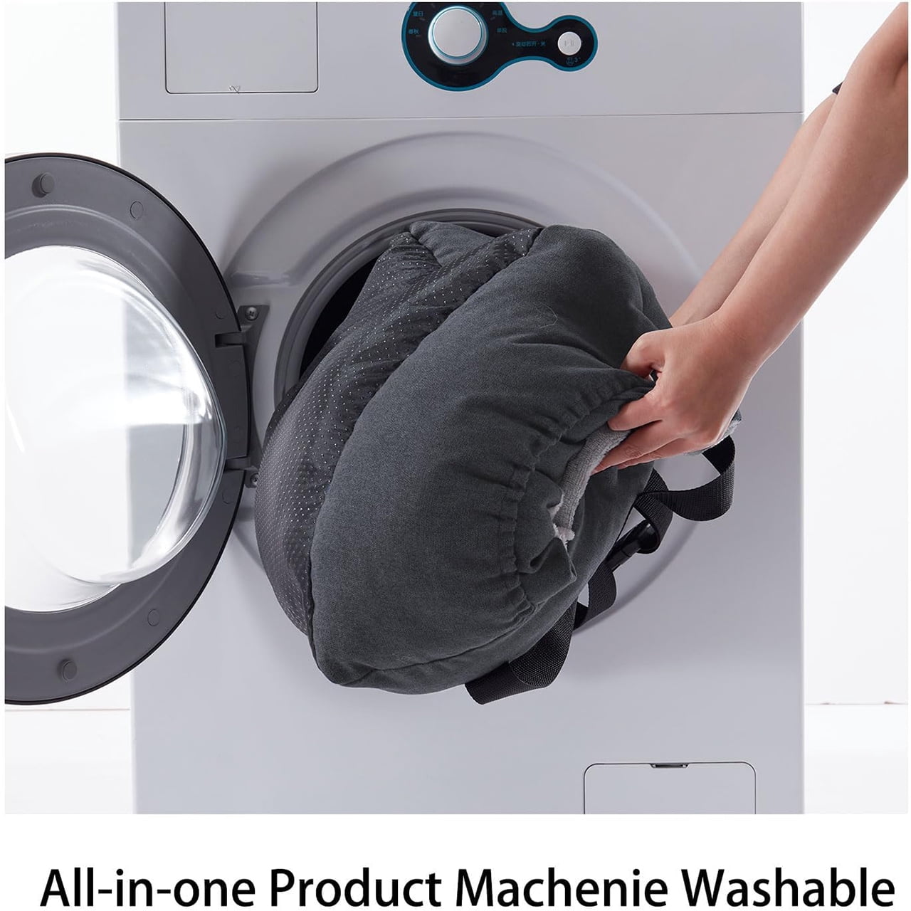 Wataniya Dog Car Seat Bed for Small Dogs, Portable Pet Booster Seat with Soft Cushion, Washable & Non-Slip, Grey