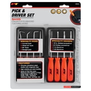 Performance Tool W941 8-Piece Specialty Pick/Driver Set, Precision Pick & Hook Set with Scraper