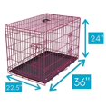 thumbnail image 2 of Cages pour Chiens Chenil pour Chien avec Double Porte pour Chiens Cage pour Animal en Fil Métallique Pliable et Rabattable avec Poignée de Transport pour Intérieur Rose, 2 of 4