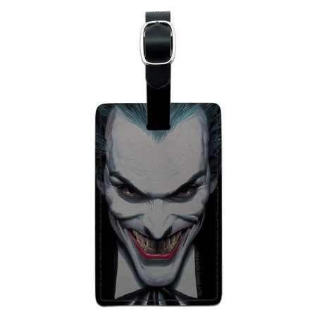 Batman Alex Ross Joker Head Rectangle Leather Luggage Card Suitcase Carry-On ID Tag