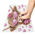 thumbnail image 5 of WOBOGO Cow with Love Pattern Carpet 39x20in Kitchen Bathroom Plush Absorbent Non-Slip Floor Mat, 5 of 8