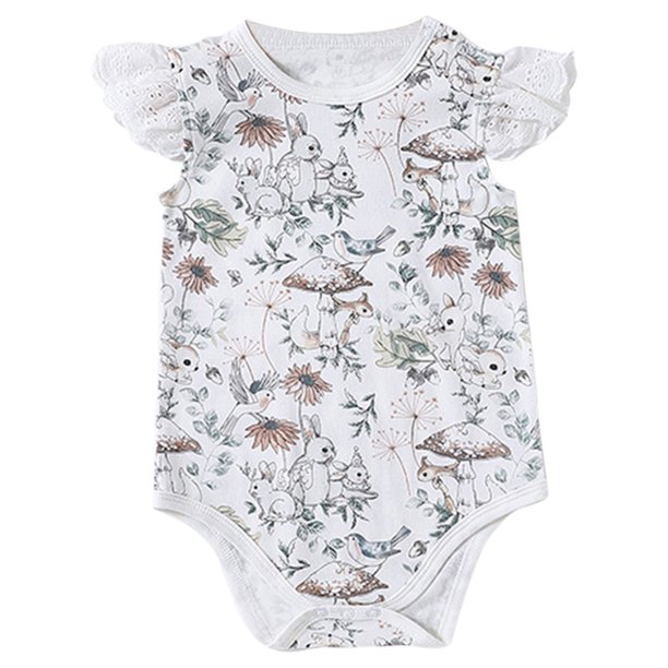 Gibobby Mamelucos para bebe niña de niña recién nacida sin mangas Floral mono exterior mono ropa(C, 6-12 Meses)