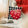 thumbnail image 4 of Valentines Day Pillow Cover 18x18 Inch Black White Buffalo Plaid Checkered Red Love Heart Polka Dot Bowknot Decoration Throw Pillow Covers Holiday Home Decorative Cushion Case for Couch, 4 of 6