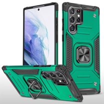 SaniMore for Samsung Galaxy S23 Ultra Magnetic Case, Rugged PC & TPU Bumpers Cover Built-in Car Mount & Ring Kickstand Military Grade Shockproof Protective Shell for Samsung S23 Ultra, Darkgreen