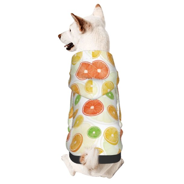 Fotbe Colorful Lemons Sudadera con Estampado para Perros Pequeños – Suéter con Capucha para Mascotas, Tela Suave de Forro Polar con Bolsillo-X-Small