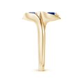 thumbnail image 3 of ANGARA Natural Calla Lily Two Stone Sapphire Ring in 14K Yellow Gold for Women (Size-4mm) | September Birthstone, Birthday, Anniversary, Jewelry Gift for Women | Natural Blue Sapphire Ring, 3 of 8