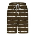 thumbnail image 5 of Antinious Men Stripe Print Drawstring Elastic Waist Lined Beach Shorts, 5 of 5