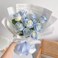 thumbnail image 3 of 5PCS Roses Artificial Flowers Fake Roses Baby Blue Silk Roses White Silk Flowers Rose with Long Stems for Wedding Home Party Centerpieces Decorations, 3 of 5