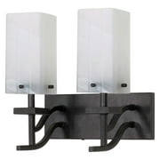 Nuvo Lighting 60005 - 2 Light Textured Black Alabaster Swirl Glass Shades Vanity Light Fixture (60-005)