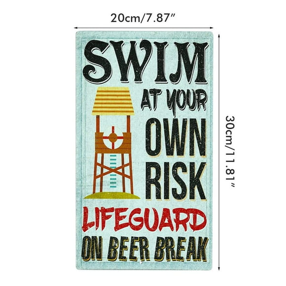Funny Pool Rule Sign Swimming Pool Signage Metal Pool Sign for Pool Accessories