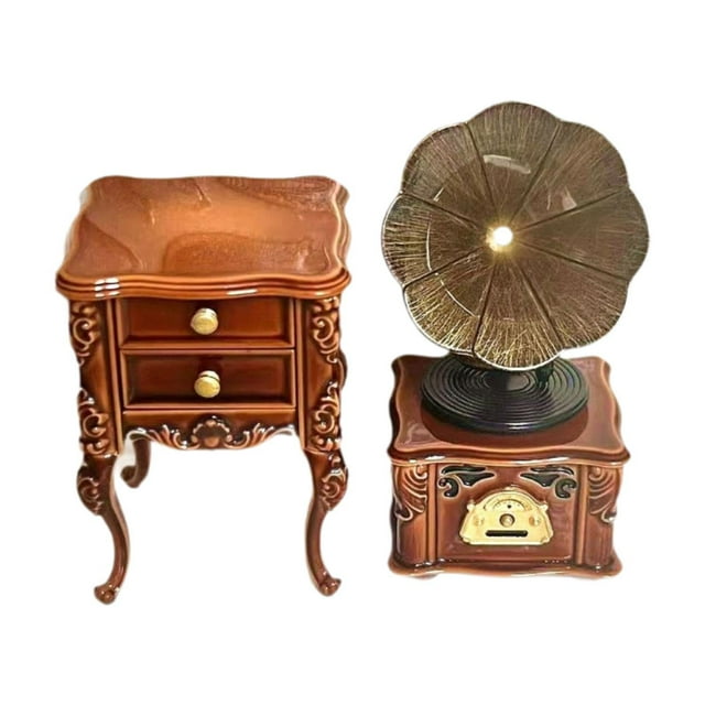 Muebles para casa de muñecas Strade Fareast Limited con gramófono a escala 1:12