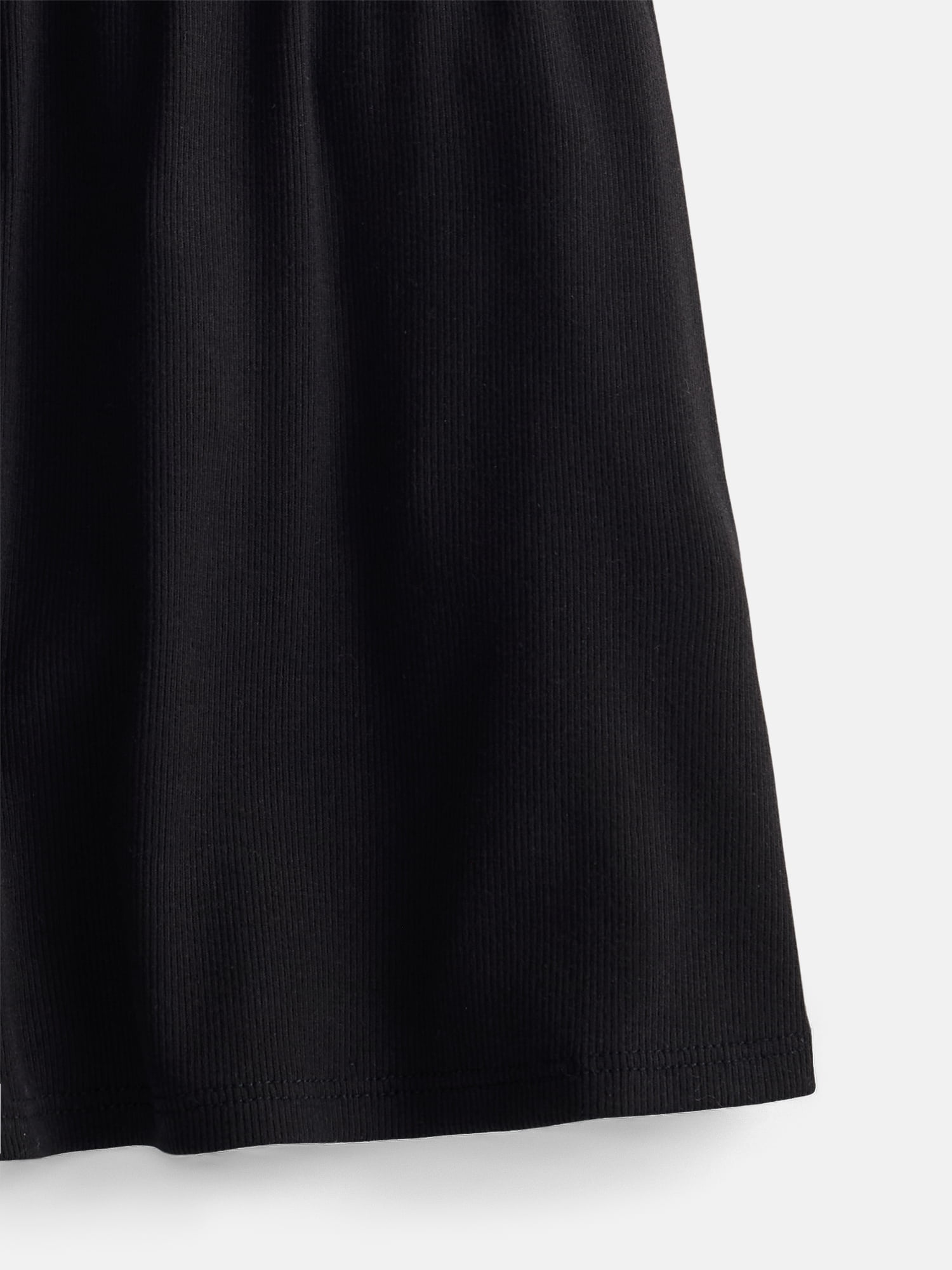 Wonder Nation Girls' Ribbed Henley Dress with Short Sleeves, Sizes 4-18 & Plus