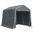 thumbnail image 2 of Outsunny 6.6 ft in x 7.8 ft Garden Storage Tent, Patio Shelter W/ Double Zipper Doors, Dark Gray, 2 of 9